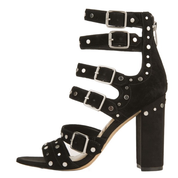 SAM EDELMAN YORK BLACK STUD HEELS - Picture 3 of 7